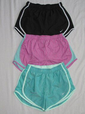 Lot of 3 NIKE TEMPO Dri Fit Running Shorts Women's Small Lined 3" Inseam